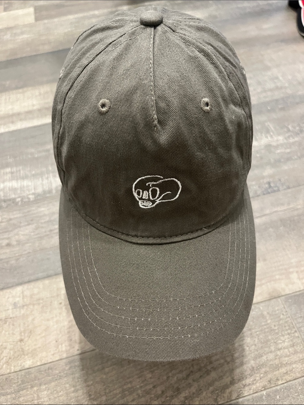 Crooks & Castles Olive Green Baseball Cap with White Skull Logo